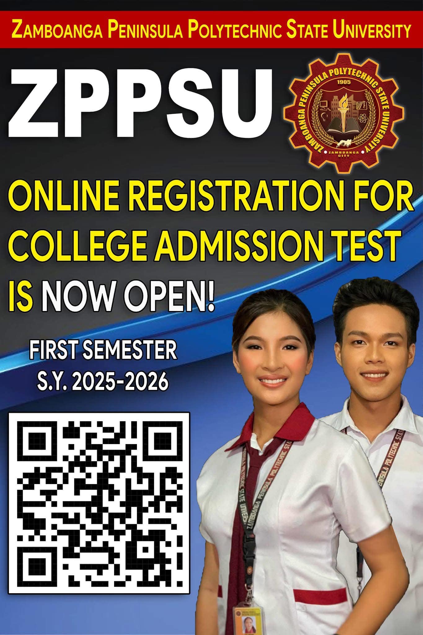 ZPPSU IS STILL ACCEPTING APPLICANTS FOR COLLEGE ADMISSION TEST SY 2025-2026