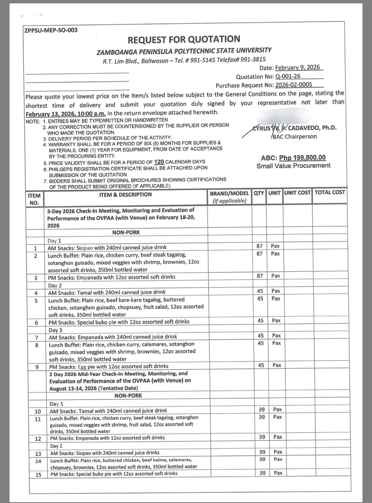 BIDS AND AWARDS COMMITTEE – GOODS AND SERVICES