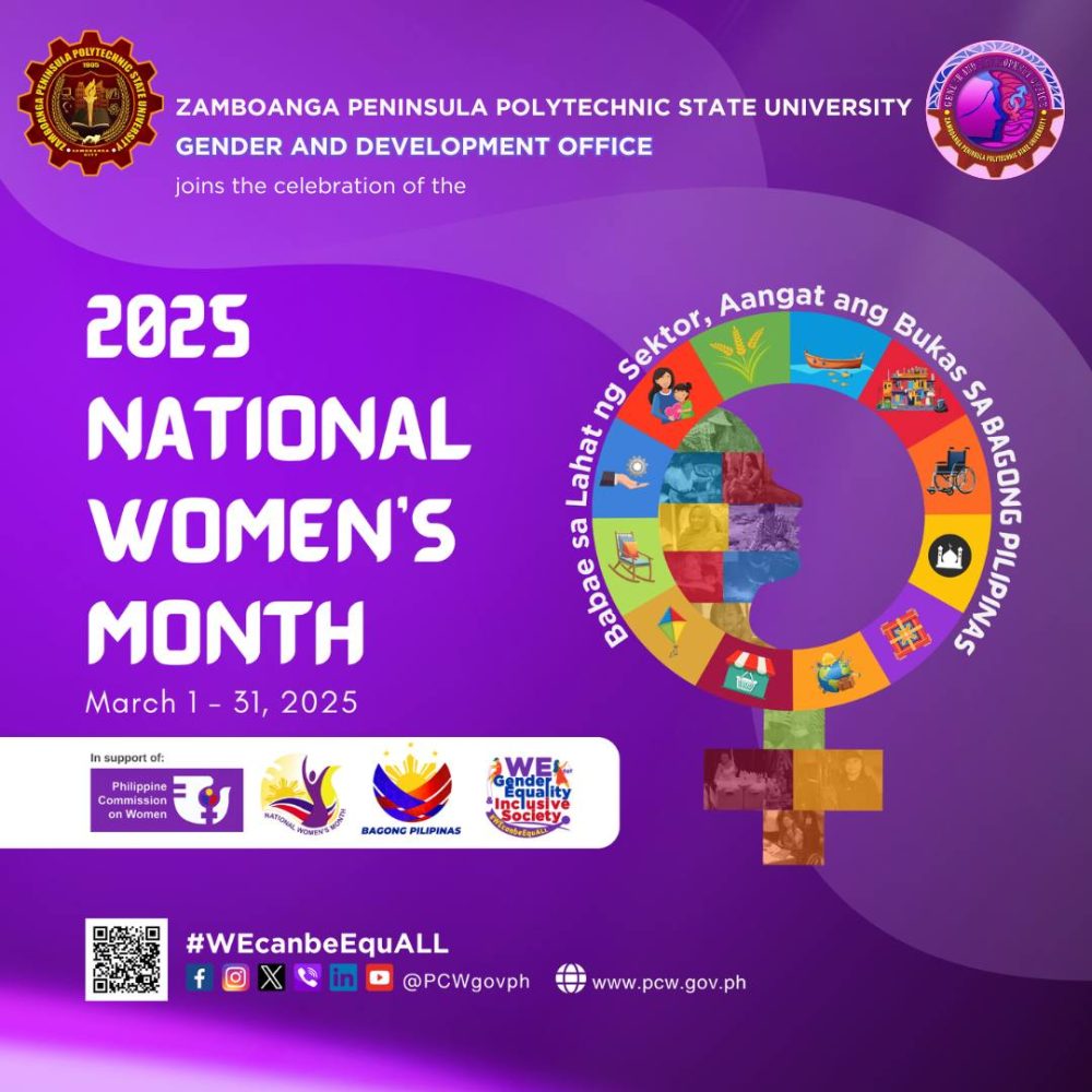 ZPPSU Gender and Development Office, spearheads this year’s month-long celebration of National Women’s Month