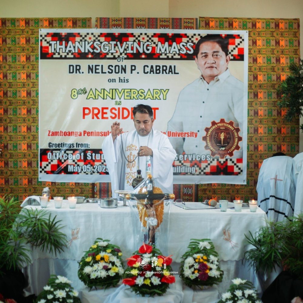 ZPPSU holds Thanksgiving Mass in celebration of Dr. Nelson P. Cabral’s 8th anniversary as President of Zamboanga Peninsula Polytechnic State University.